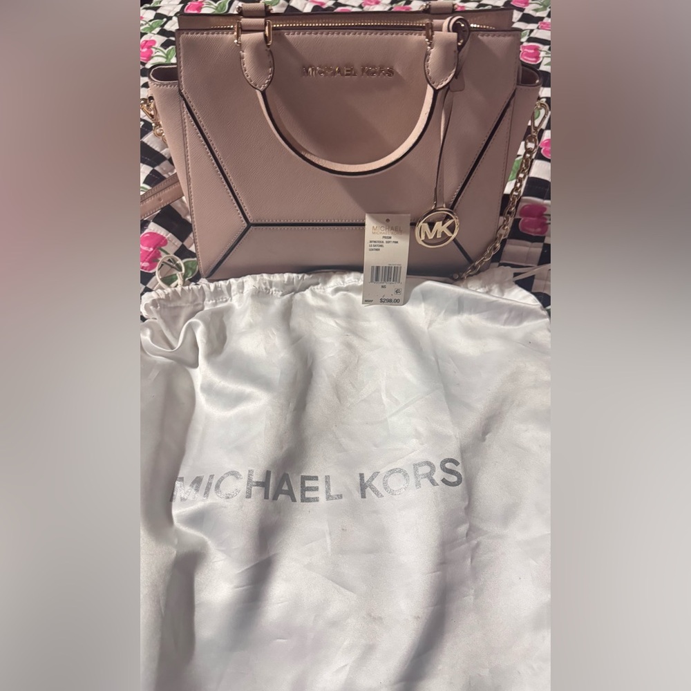 Michael Kors Light Pink Satchel with Gold Accents